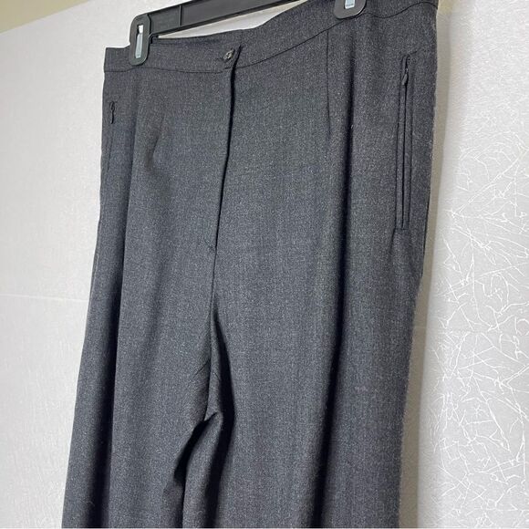 Piazza Sempione Straight Leg Zip Pocket Wool Pants Gray 10 - Picture 4 of 6